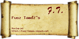 Fusz Tamás névjegykártya